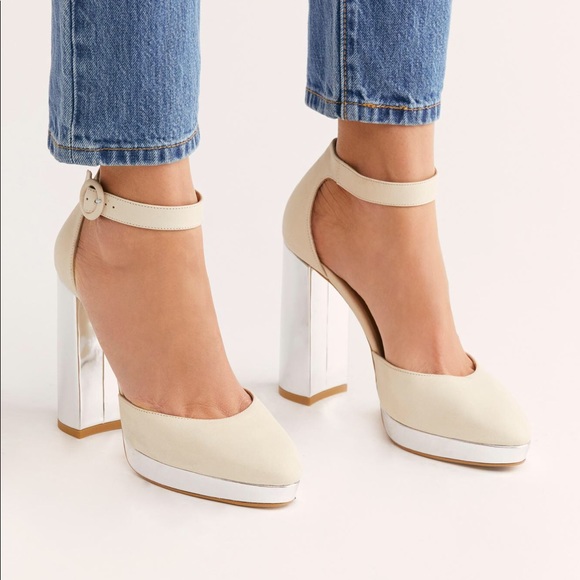 Free People Shoes - free people // NEW silver mix and mingle platforms